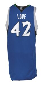 2009-2010 Kevin Love Minnesota Timberwolves Game-Used Road Jersey