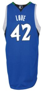 2009-2010 Kevin Love Minnesota Timberwolves Game-Used Road Uniform