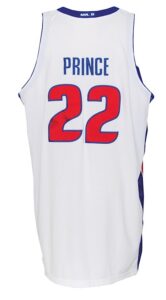 2009-2010 Tayshaun Prince Detroit Pistons Game-Used Home Uniform