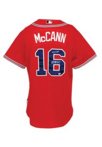 2009 Brian McCann Atlanta Braves Game-Used & Autographed Alternate Jersey