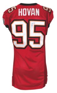 2009 Chris Hovan Tampa Bay Buccaneers Game-Used & Autographed Home Jersey