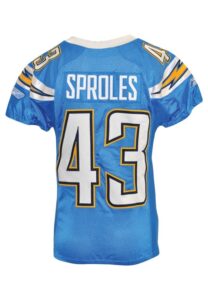 2009 Darren Sproles San Diego Chargers Game-Used Home Uniform