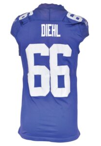 2009 David Diehl New York Giants Game-Used Home Jersey