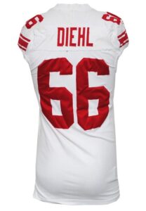 2009 David Diehl New York Giants Game-Used Road Jersey