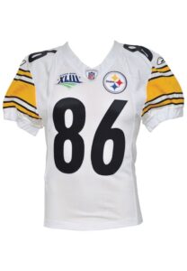 2009 Hines Ward Pittsburgh Steelers Game-Ready Super Bowl XLIII Autographed Home Jersey