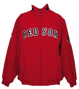 2009 Jacoby Ellsbury Boston Red Sox Worn Red Lightweight Dugout Jacket