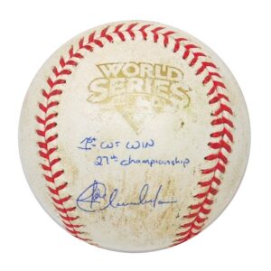 2009 Joba Chamberlain New York Yankees Game-Used World Series Game 4 Baseball with “1st WS Win, 27th ….