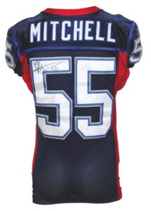 2009 Kawika Mitchell Buffalo Bills Game-Used & Autographed Home Jersey