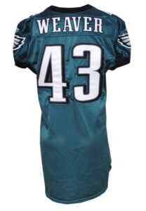 2009 Leonard Weaver Philadelphia Eagles Game-Used Home Jersey