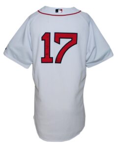 2009 Manny Delcarmen Boston Red Sox Game-Used Home Jersey