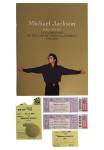 2009 Michael Jackson “King Of Pop” Funeral Program, Tickets & More