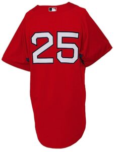 2009 Mike Lowell Boston Red Sox Worn Batting Practice Jersey