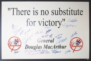 2009 New York Yankees Team Signed World Champions “There is no substitute for victory” 36″ x 24″ Replica Sign