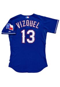 2009 Omar Vizquel Texas Rangers Game-Used Alternate Jersey