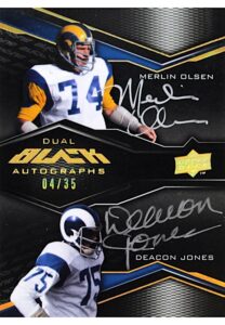 2009 Upper Deck Dual Black Autographs Merlin Olsen & Deacon Jones #2A-JO