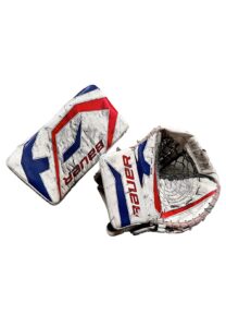 2010-11 Henrik Lundqvist NY Rangers Game-Used Regular Season & ASG Goalie Glove & Blocker (2)(Photo-Matched To Multiple Games)  