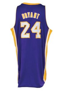 2010-11 Kobe Bryant LA Lakers Team-Issued & Autographed Road Jersey