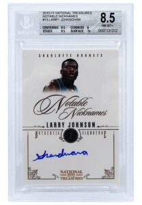 2010-11 National Treasures Notable Nicknames Larry Johnson Autographed #13