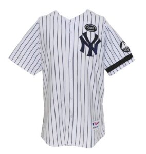 2010 Brett Gardner NY Yankees Postseason Game-Used Home Jersey with Steinbrenner & Sheppard Patches & Houk Armband