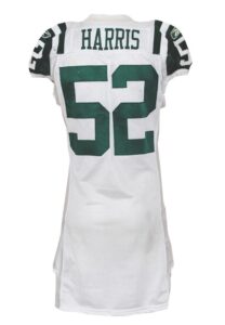 2010 David Harris NY Jets Game-Used Road Jersey