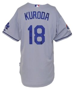 2010 Hiroki Kuroda Los Angeles Dodgers Game-Used Road Jersey