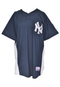 2010 Jorge Posada NY Yankees Spring Training Team-Issued and Autographed Jersey