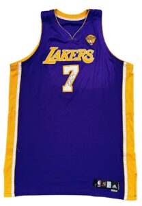 2010 Lamar Odom LA Lakers NBA Finals Game-Used & Autographed Jersey