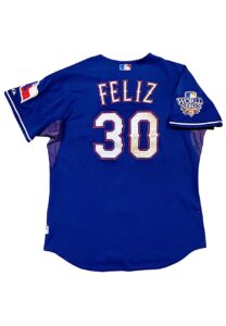 2010 Neftali Feliz Texas Rangers Game-Used Alternate Jersey