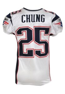 2010 Patrick Chung New England Patriots Game-Used & Autographed Road Jersey