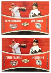 2010 Topps Triple Threads Rookie Rising Stars Stephen Strasburg & Josh Johnson Autographed