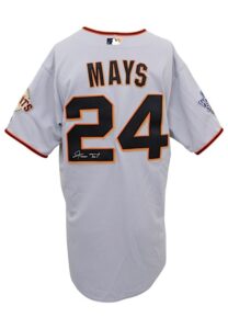 2010 Willie Mays San Francisco Giants Autographed Road Jersey