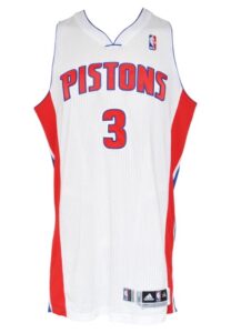 2010s Rodney Stuckey & Brandon Knight Detroit Pistons Game-Used Home Jerseys