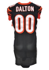 2011 Andy Dalton Cincinnati Bengals Autographed Photo Shoot Worn Home Jersey