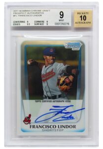 2011 Bowman Chrome Draft Prospect Autographs Francisco Lindor #FL