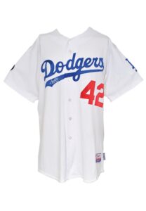 2011 James Loney Los Angeles Dodgers Jackie Robinson Day Game-Used & Autographed Home Jersey