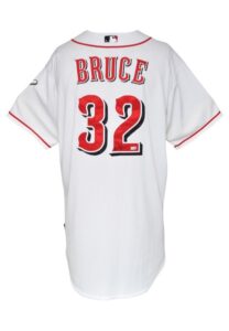 2011 Jay Bruce Cincinnati Reds Game-Used & Autographed Home Jersey