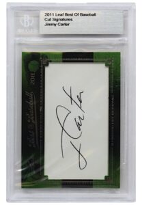 2011 Leaf Best Of Baseball Cut Signatures President Jimmy Carter