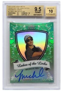 2011 Leaf Golf Metal Autographs Prismatic Green Michelle Wie #LLMW1