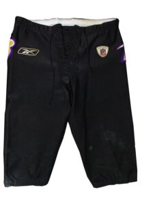 2011 Ray Lewis Baltimore Ravens Game-Used Black Alternate Pants