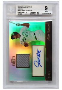 2011 Topps Tribute Autograph Relics Green Mike Stanton #MS2