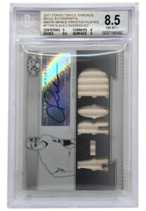 2011 Topps Triple Threads Relic Autographs White Whale Printing Plates Alex Rodriguez #TTAR19