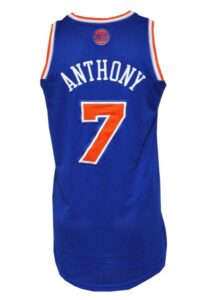 2012-13 Carmelo Anthony New York Knicks Preseason Worn Road Jersey & Warm-Up Uniform