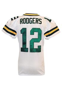 2012 Aaron Rodgers Green Bay Packers Game-Used Road Jersey