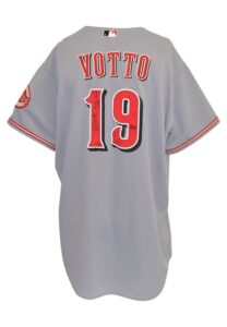 2012 Joey Votto Cincinnati Reds Game-Used & Autographed Road Jersey