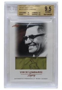 2012 Leaf Lombardi Legacy Jacket Swatches Vince Lombardi #WJ19