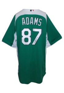 2012 Matt Adams St. Louis Cardinals Spring Training Game-Used & Autographed Road Jersey