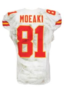 2012 Tony Moeaki Kansas City Chiefs Game-Used & Autographed Road Jersey