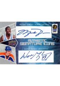 2012 Upper Deck Authentic Signature Icons Michael Jordan & Wayne Gretzky #LV-JG