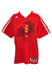 2013-14 Brooklyn Nets NBA Chinese New Year Celebration Player-Worn Shooting Shirt Attributed To Paul Pierce