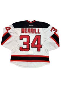 2013-14 Jon Merrill NJ Devils Game-Used & Autographed Jersey